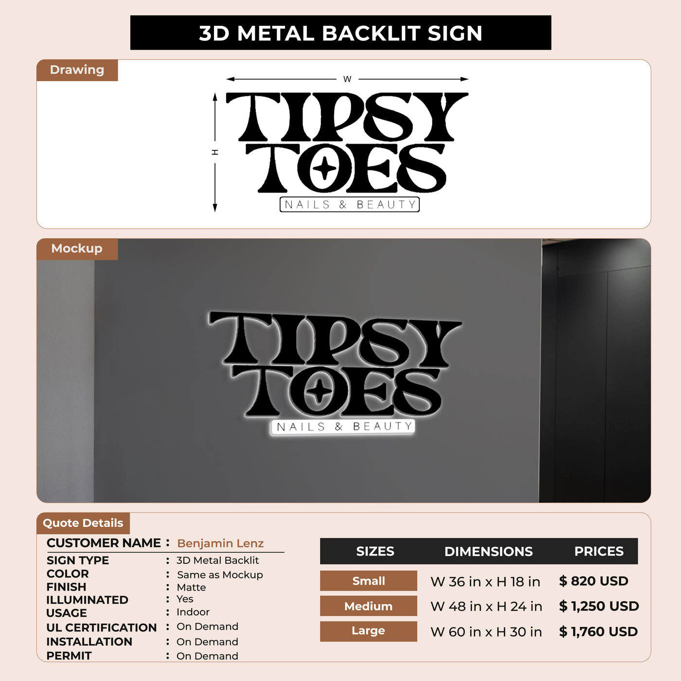 Business Signage for Benjamin Lenz
