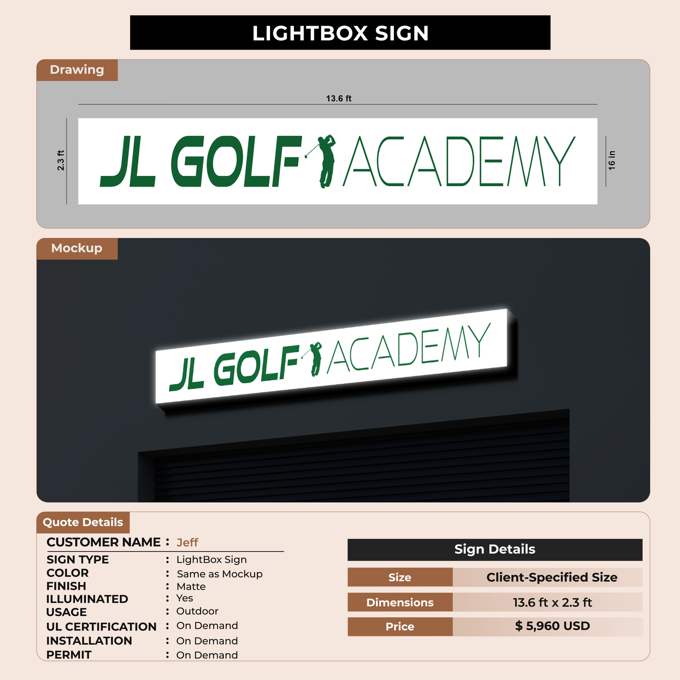 Lightbox Sign For Jeff