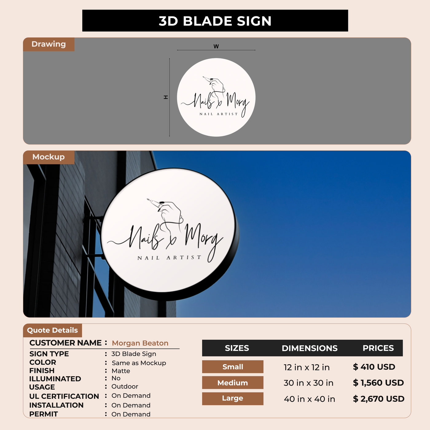3d blade sign for Morgan Beaton