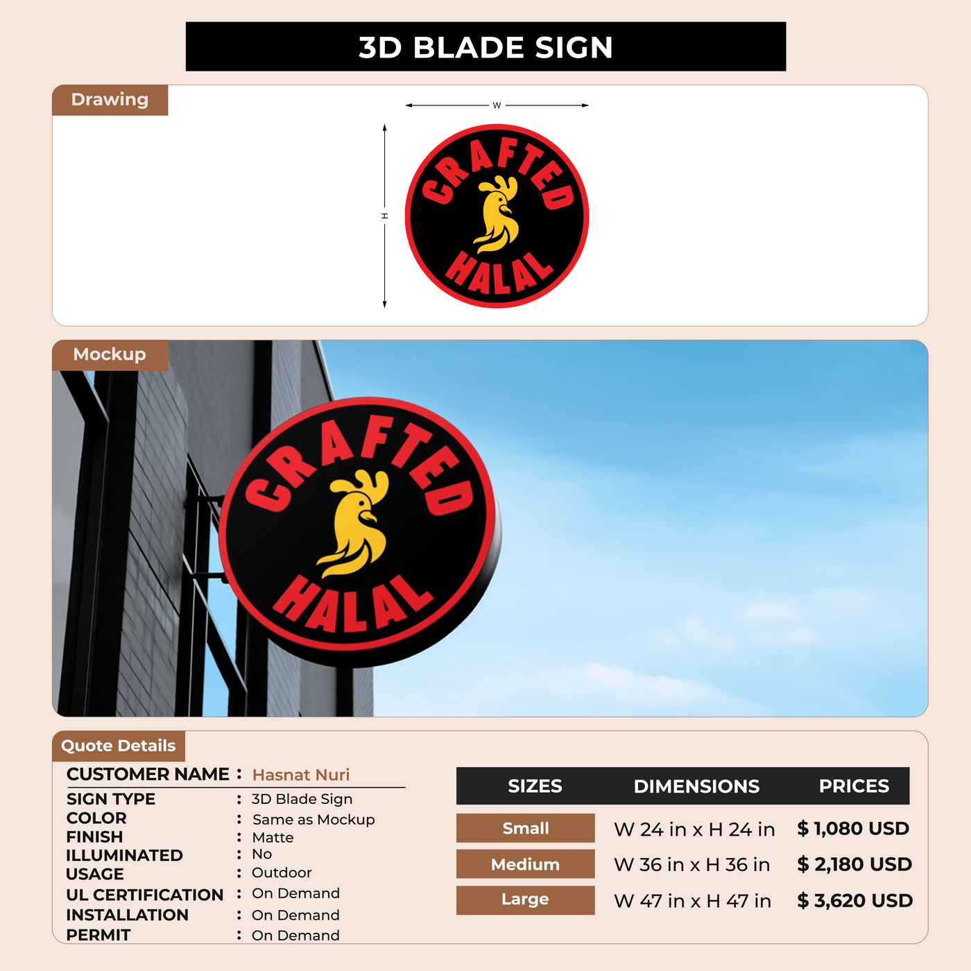 3D Blade Sign For Hasnat Nuri