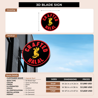 3D Blade Sign For Hasnat Nuri