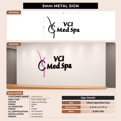 5mm Metal Sign for Samantha