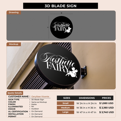 3D Blade Sign for Gerylisse Vicente