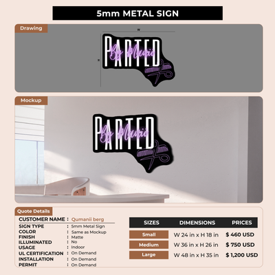 5mm metal Sign for Qumanii berg