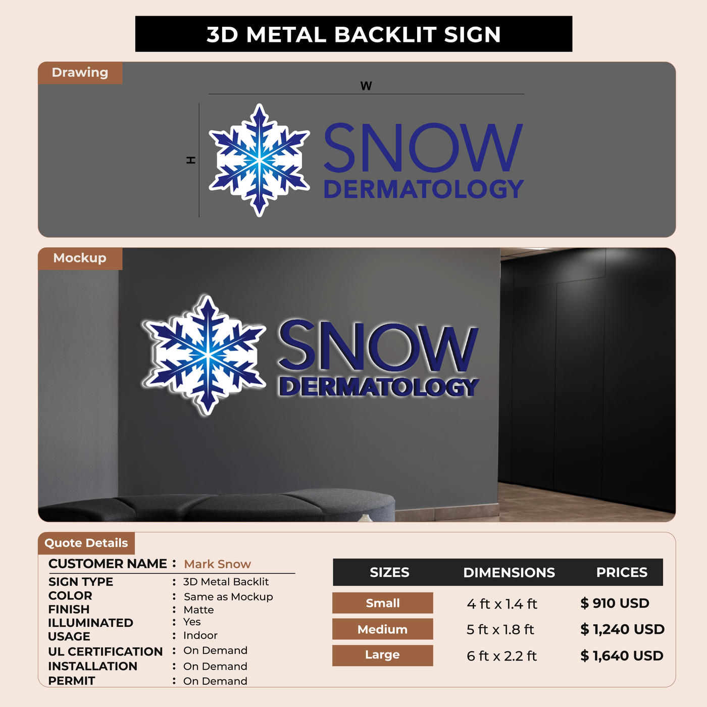 Business signage for Mark Snow