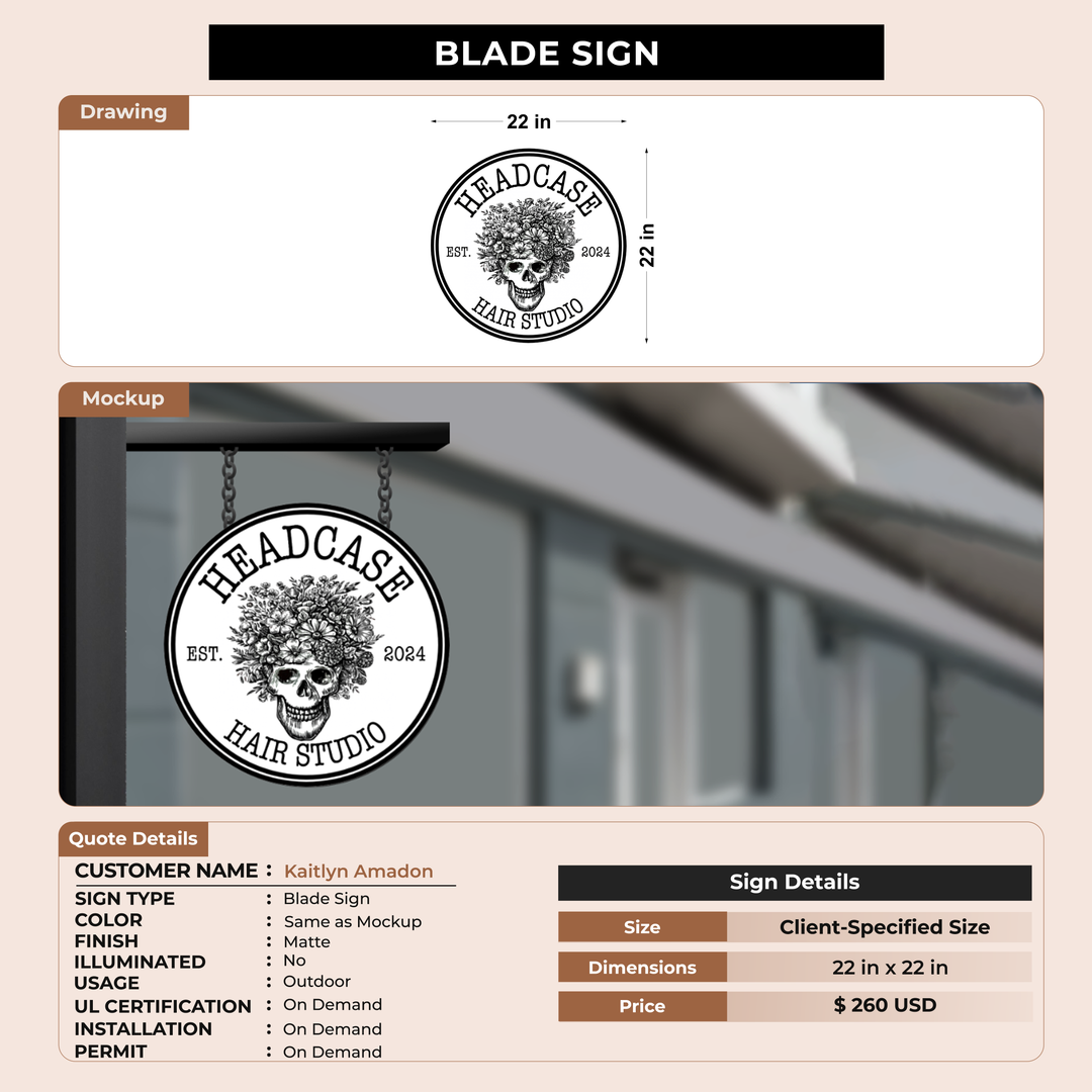 2d blade sign for Kaitlyn Amadon