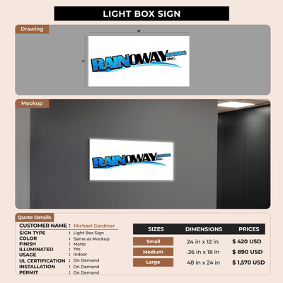 Lightbox sign for Michael Gardiner