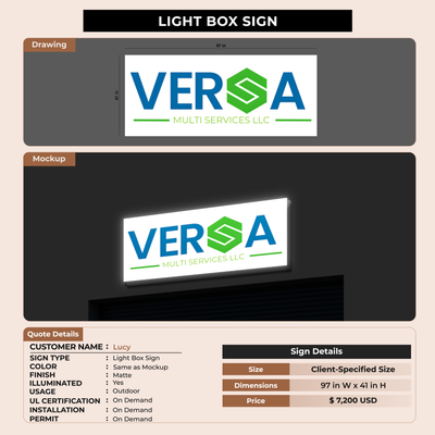 Lightbox sign for Lucy