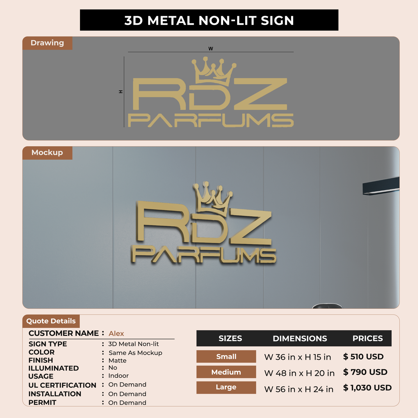 Business Signage for Alex