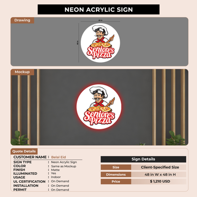 Neon Acrylic Sign for Belal Eid