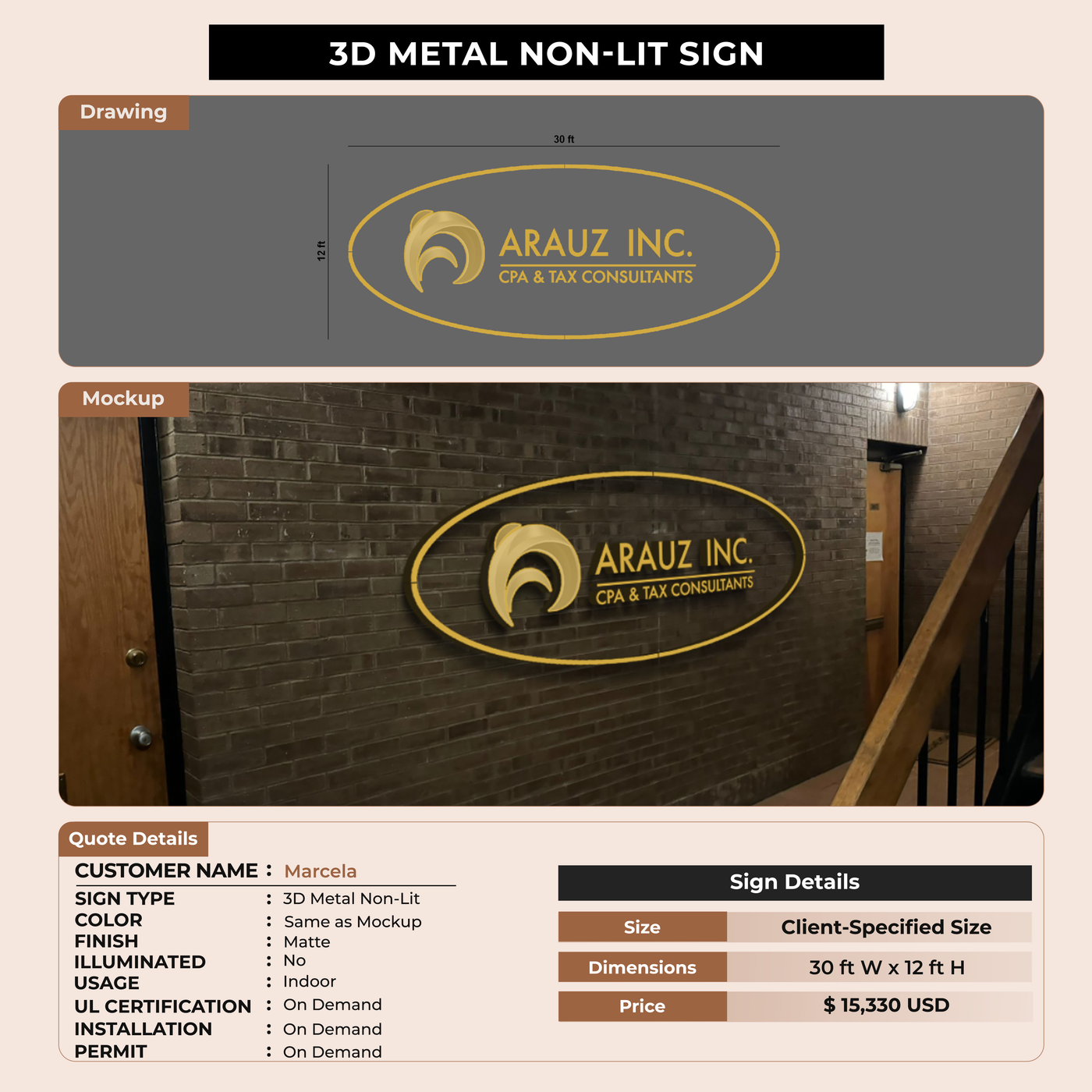 Business Signage for Marcela