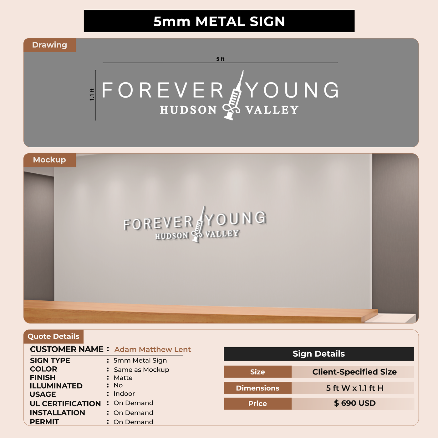 Business signage for Adam Matthew Lent