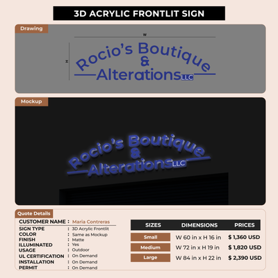 Business Signage for Maria Contreras