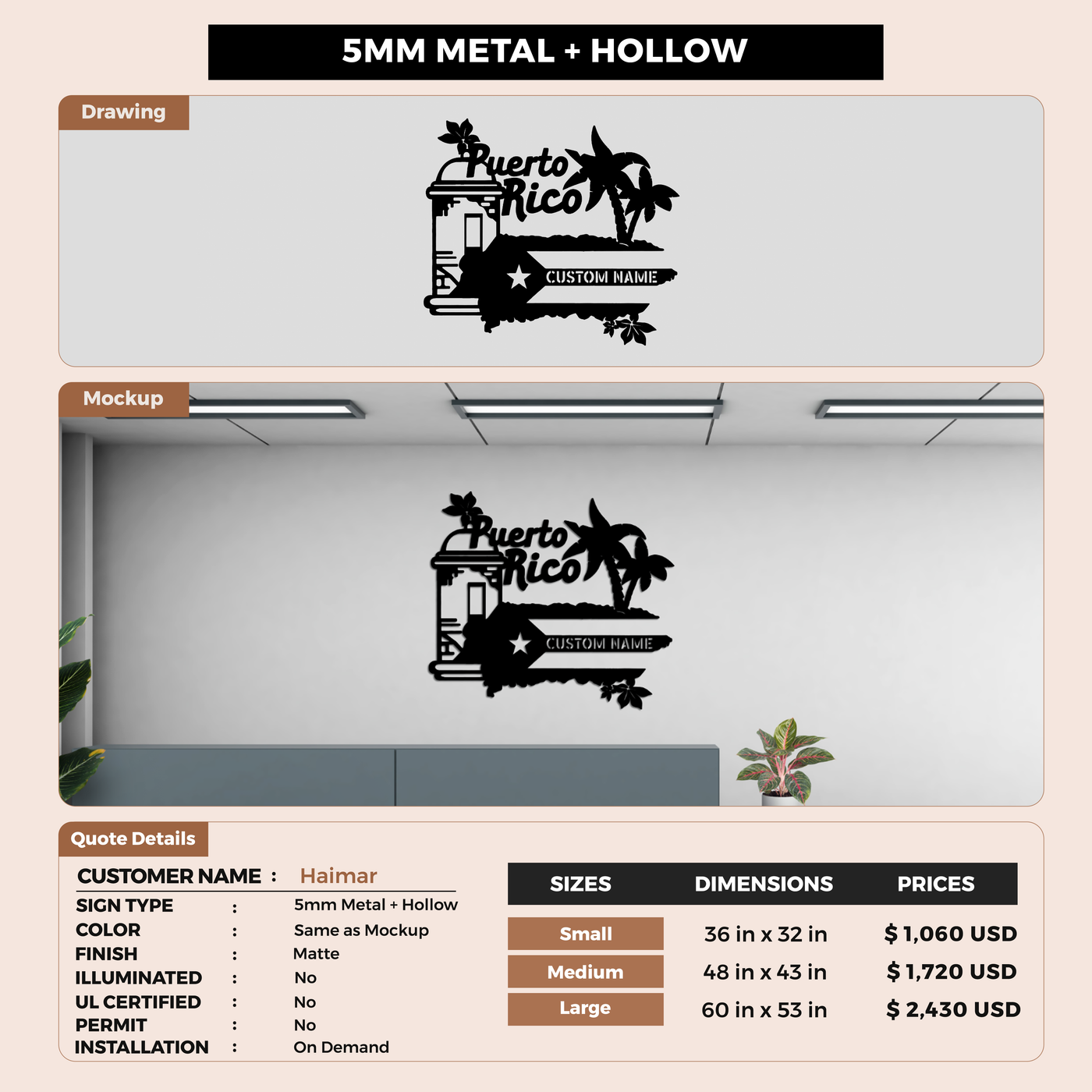 Business signage for Haimar