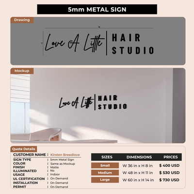 5mm Metal Sign for Kirsten Breedlove