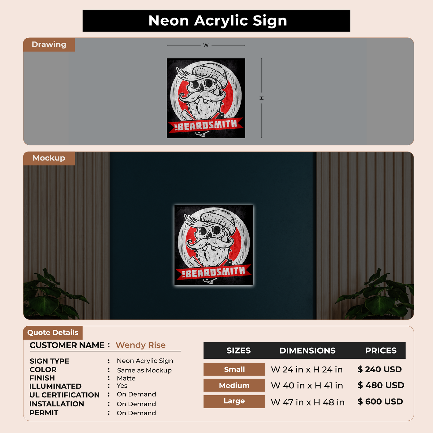 Custom Signs for Wendy Rise