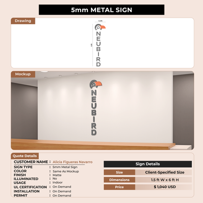 5mm Metal Sign For Alicia Figueras Navarro