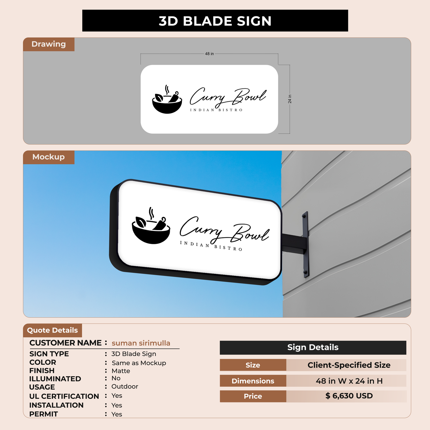 3D Blade Sign for suman sirimulla