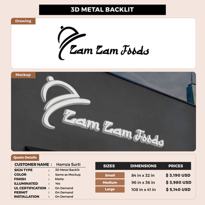 Business Signage for Hamza Surti