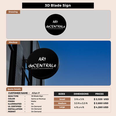 Business signage for Allan P