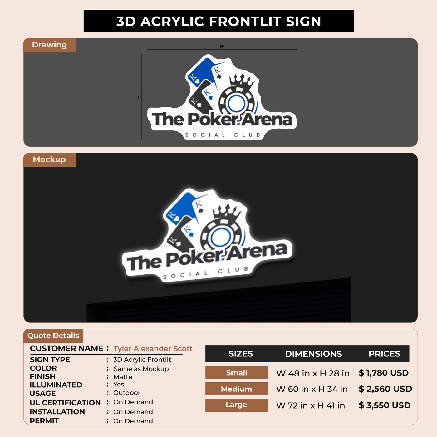Business Signage for Tyler Alexander Scott