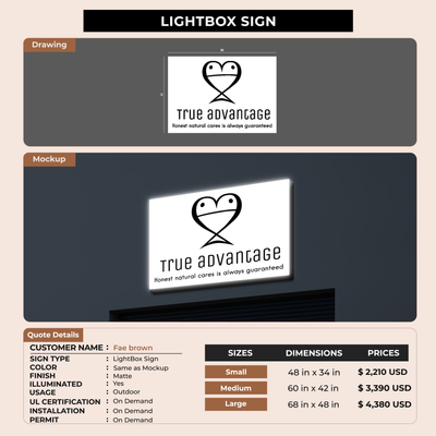 Business signage for Fae brown