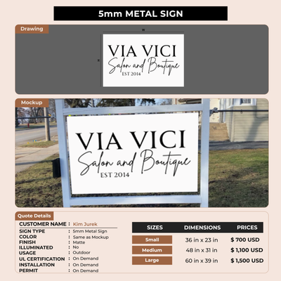 5mm metal sign for Kim Jurek
