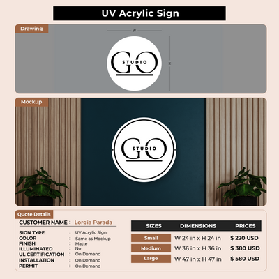 Custom Signs for Lorgia Parada