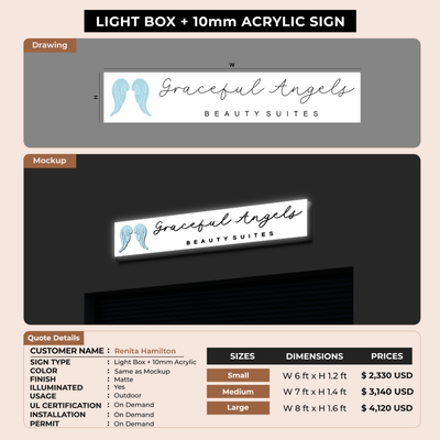 Lightbox With 10mm Acrylic letters for Renita Hamilton