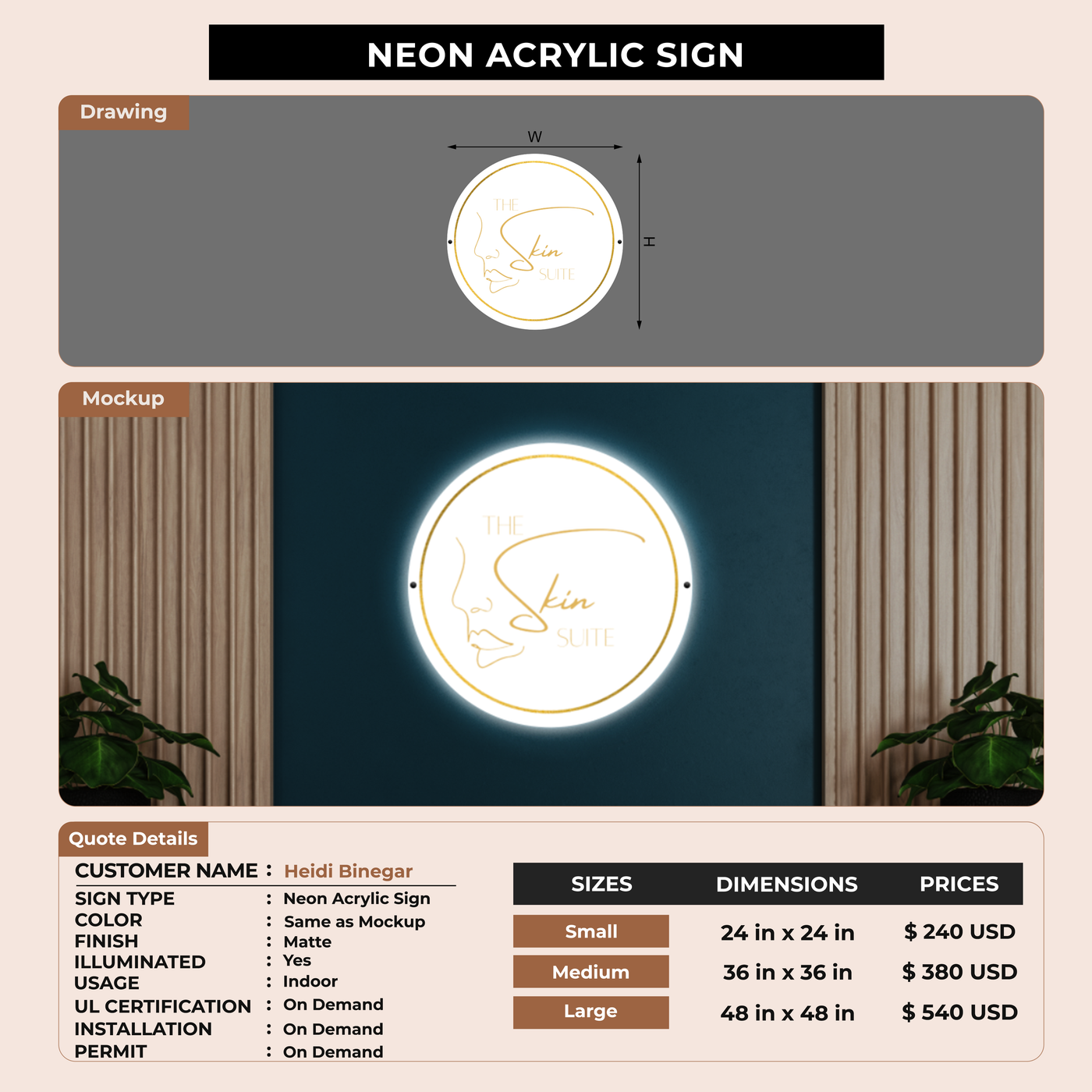 Business signage for Heidi Binegar