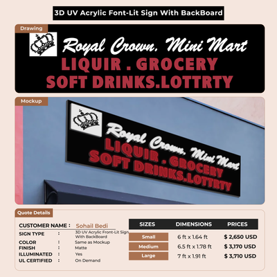 Custom Signs For Sohail Bedi