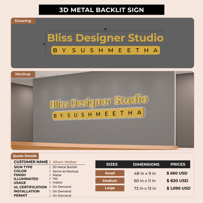 Business signage for Alison Walker