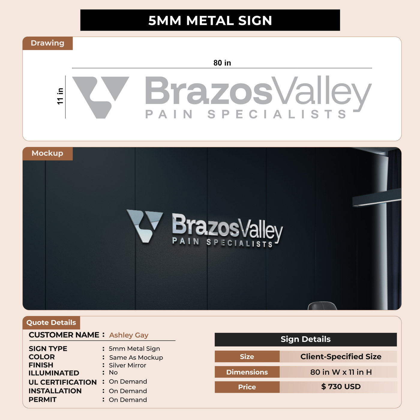 5mm Metal Sign for Ashley Gay
