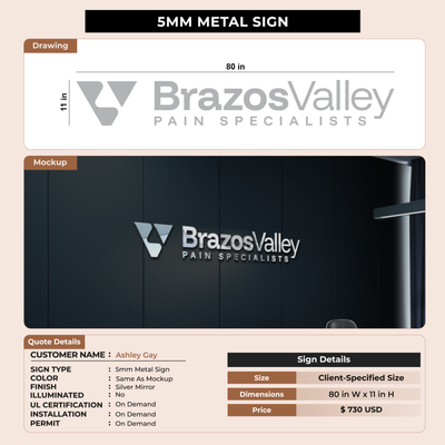 5mm Metal Sign for Ashley Gay