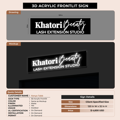 3D Acrylic Frontlit For Kenya Tabb