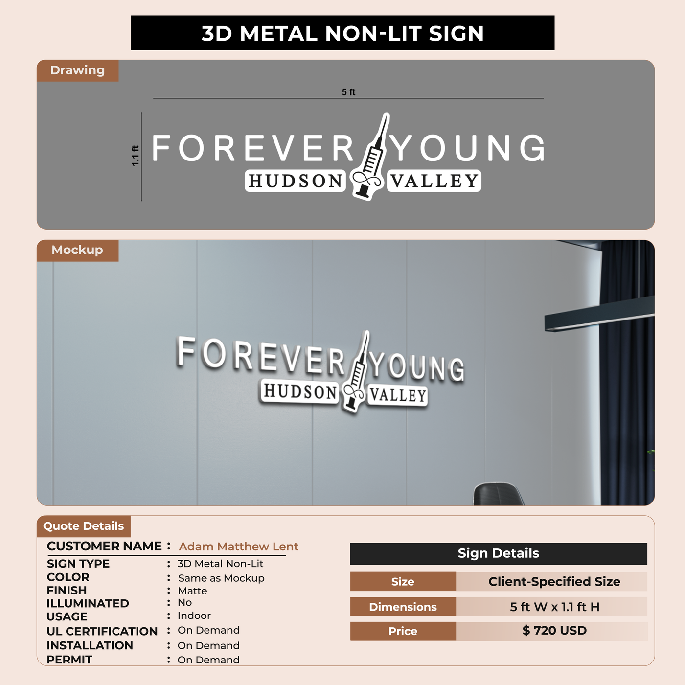 Business signage for Adam Matthew Lent
