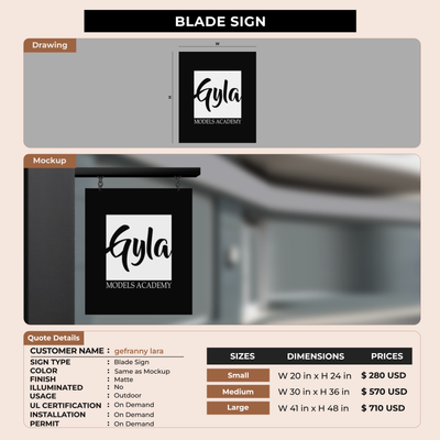 2D Blade Sign for gefranny lara