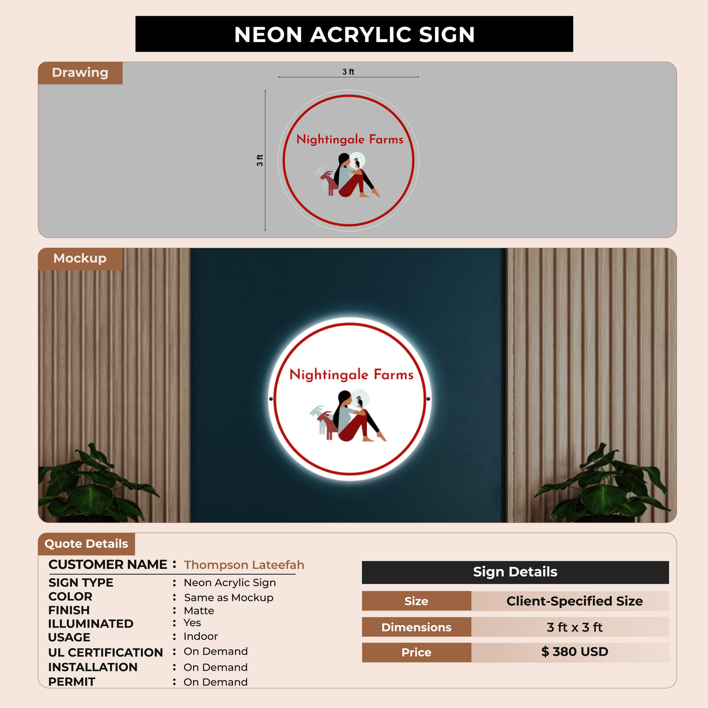 Business signage for Thompson Lateefah