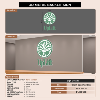 Business signage for Terra Sander