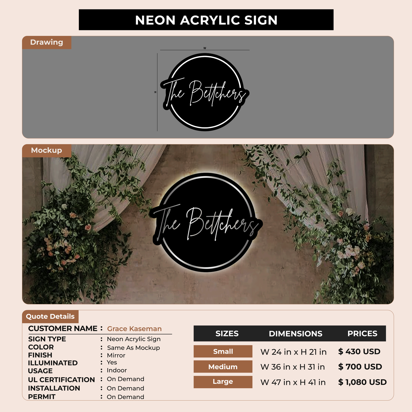 Business Signage for Grace Kaseman