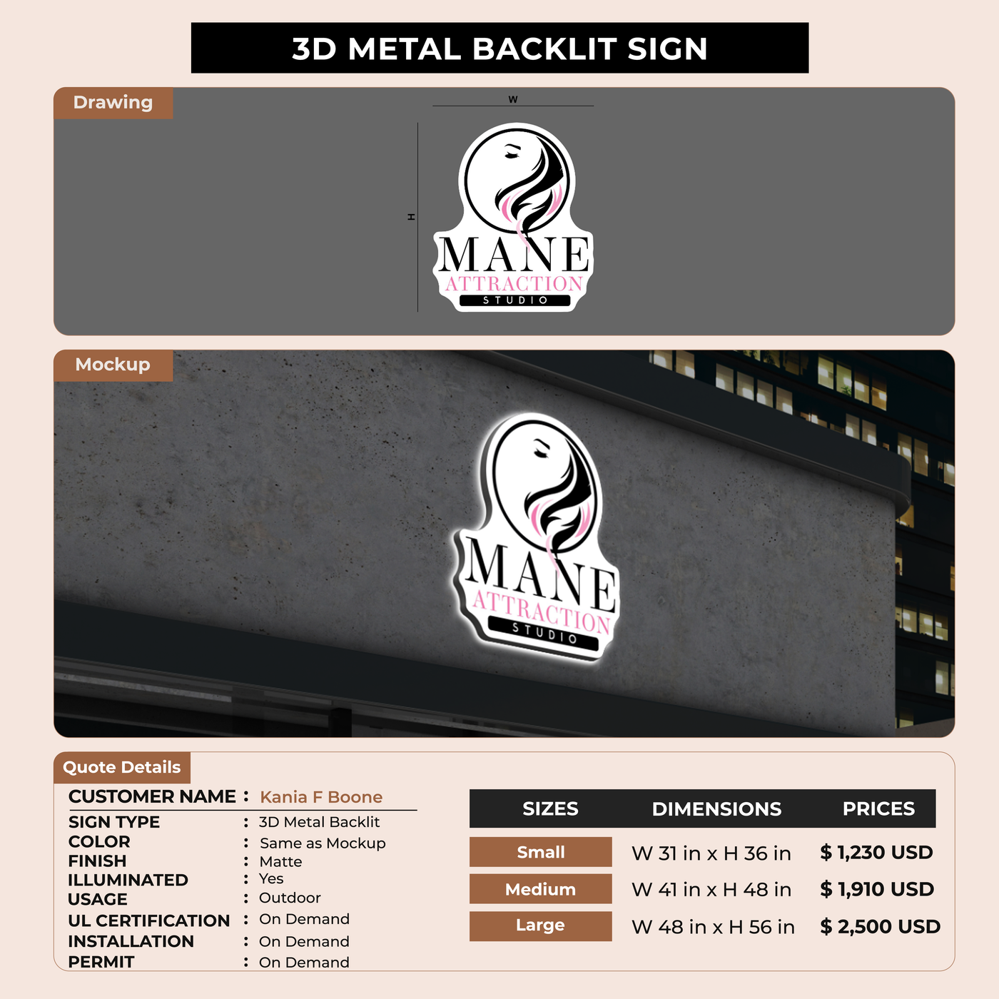 Business Signage for Kania F Boone