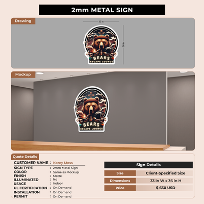 2mm Metal Sign for Korey Moss
