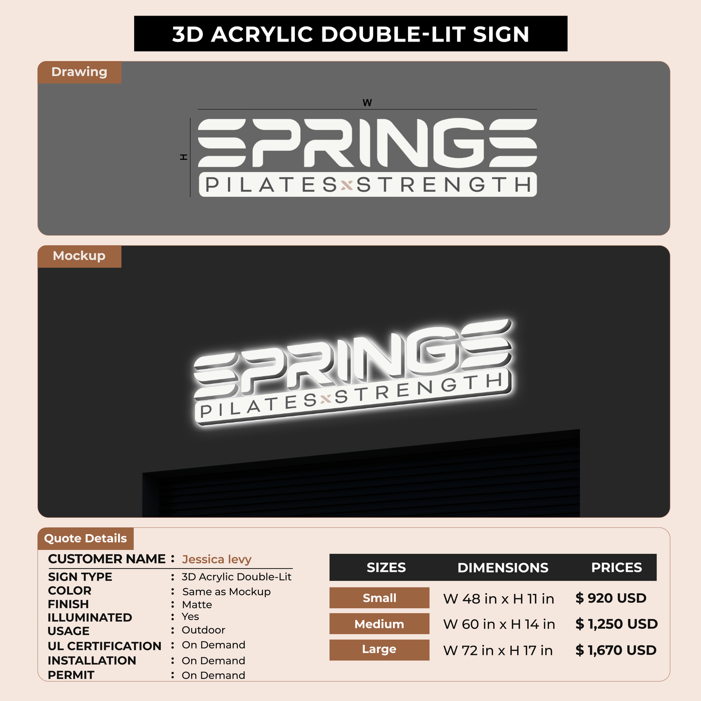 Business Signage for Jessica levy