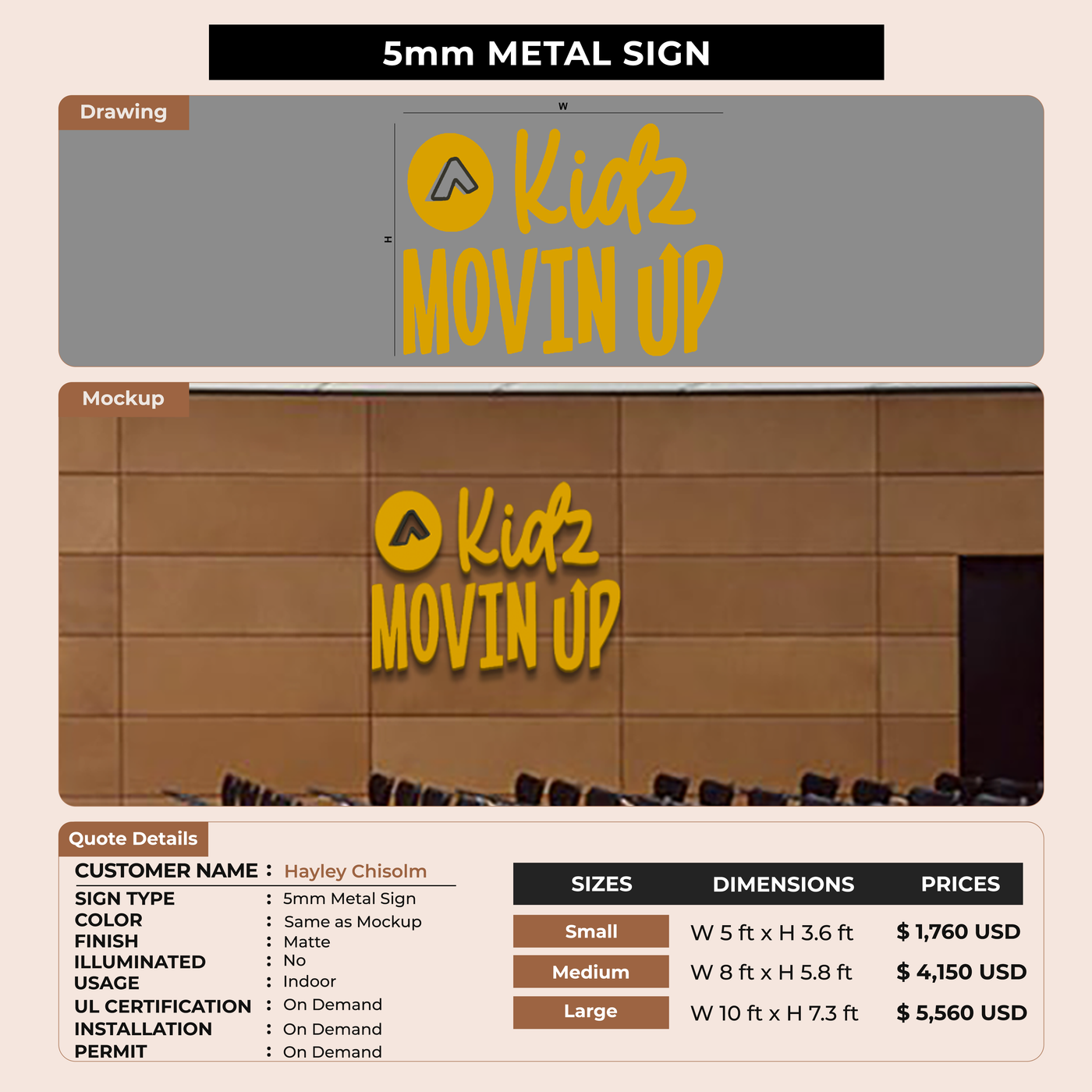 5mm Metal Sign for Hayley Chisolm