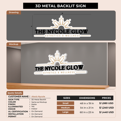 Business signage for Alexis Nycole