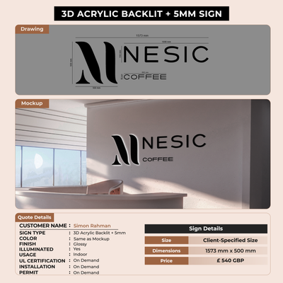 Business signage for Simon Rahman