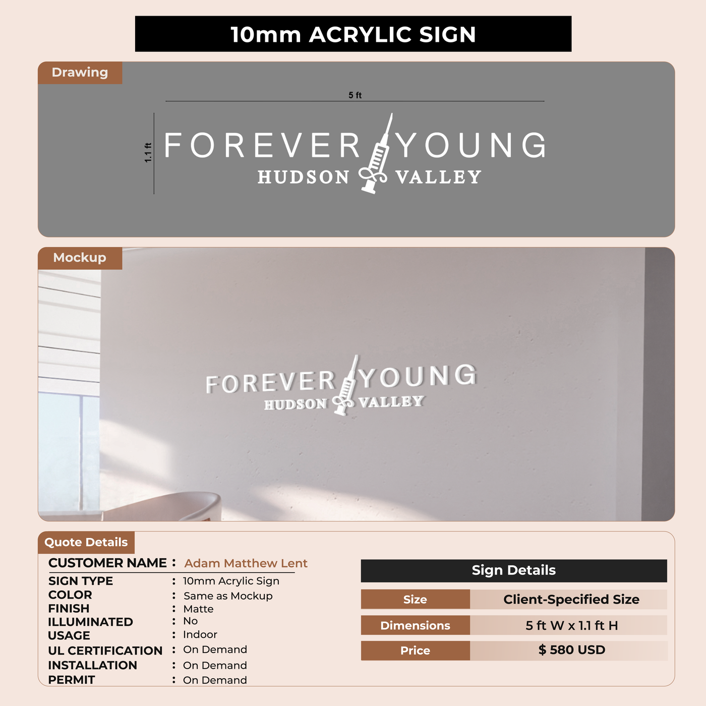 Business signage for Adam Matthew Lent