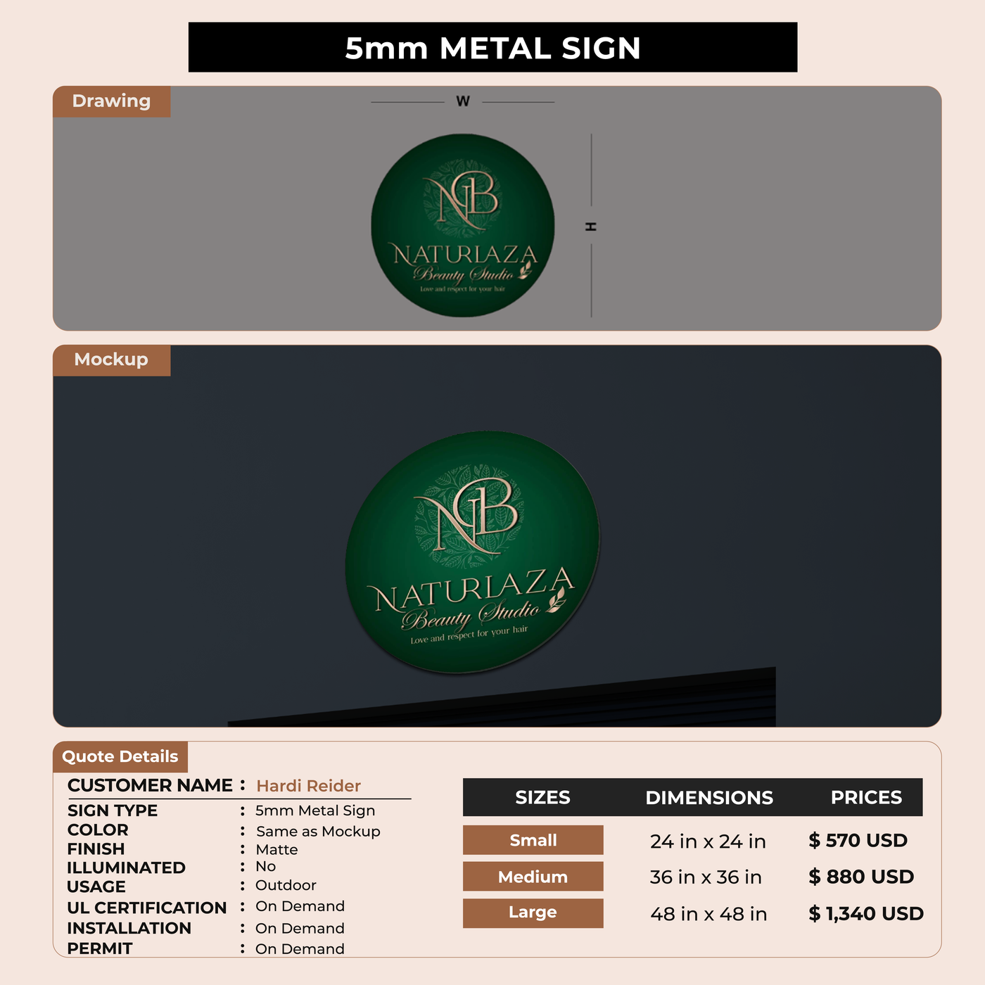 5mm metal Signs For Hardi Reider