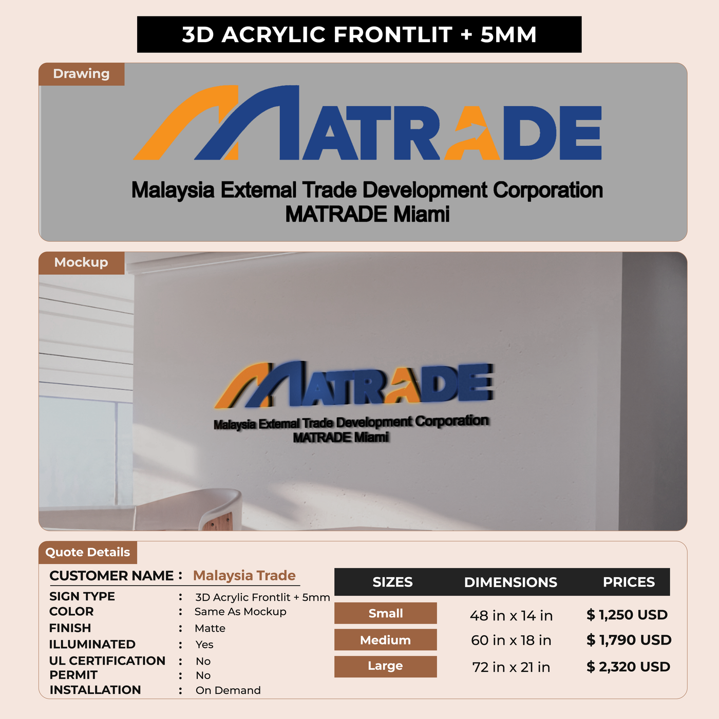 Business signage for Malaysia Trade Center