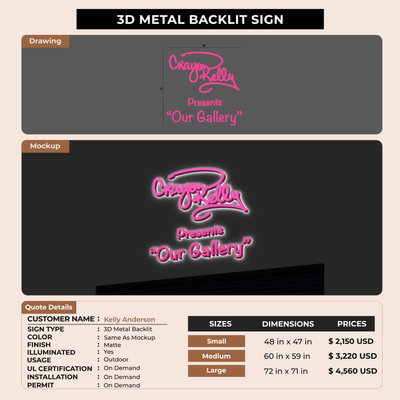 Business signage for Kelly Anderson